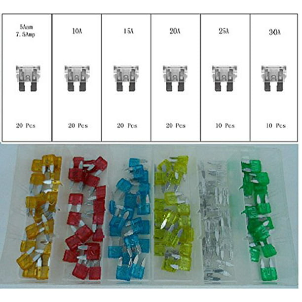 5/7.5/10/15/20/25/30/35/40 AMP Replacement Fuse Truck Home EEFUN CAR FUSE SET 120 PCS Assorted Mini Blade Fuse Used for Auto Car SUV 